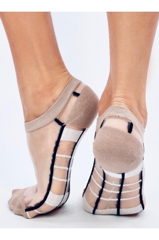 Moteriškos trumpos kojinės su permatoma dalimi, 2 poros, KARTAL MULTI-4-KB SK-1621-1116