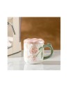 Keraminis puodelis su dangteliu 450 ml Rožės + dovanų dėžutė KB02R-KB02R