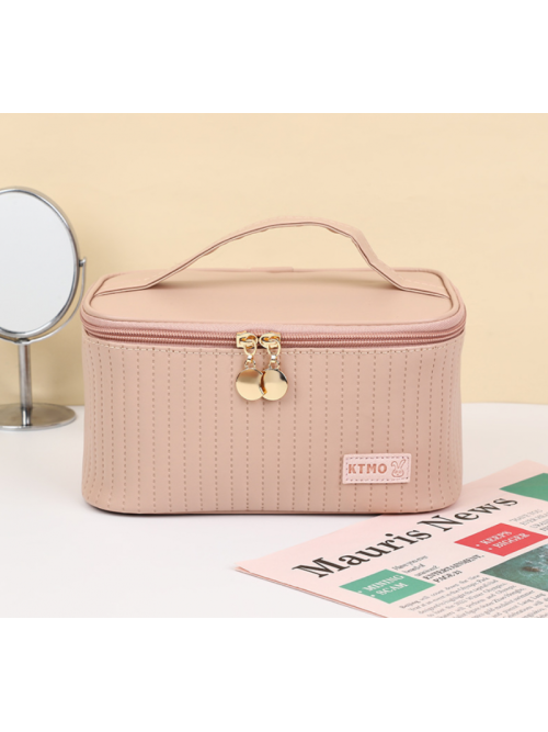 Dygsniuotas kosmetinis krepšys, rožinė kosmetinė KS70-KS70