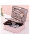 Elegantiškas kosmetikos krepšys su dėklu, rožinė kosmetinė KS87-KS87