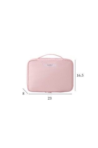 Elegantiškas kosmetikos krepšys su dėklu, rožinė kosmetinė KS87-KS87