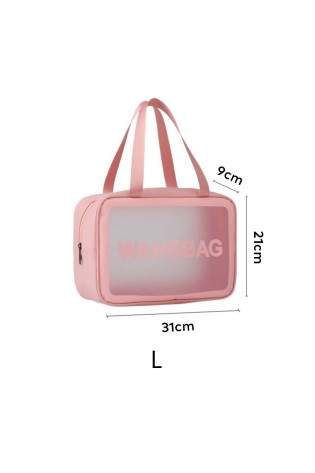 Kosmetikos maišelių rinkinys 3in1 nešiojamasis dėklas 3 dydžių pudros rožinis dėklas KS83R-KS83