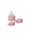 Kosmetikos maišelių rinkinys 3in1 nešiojamasis dėklas 3 dydžių pudros rožinis dėklas KS83R-KS83