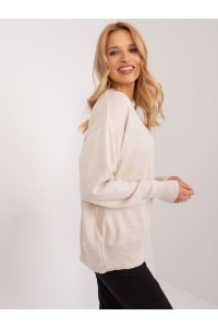 Smėlio spalvos patogus moteriškas megztinis-BA-SW-1494.37