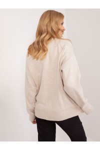 Smėlio spalvos patogus moteriškas megztinis-BA-SW-1494.37