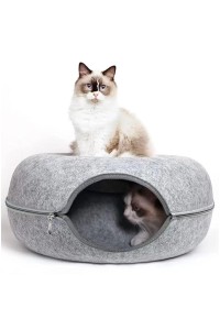 Katės tunelis, katės urvas, guolis katėms, didelis kačių guolis, plaunamas kačių žaidimų tunelis, katės lova 50 cm KOT02SZ-KO...