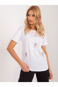 Balti marškinėliai su puošniomis širdelėmis-PM-TS-4504.31