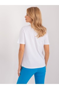 Balti marškinėliai su puošniu simboliu-PM-TS-4661.30