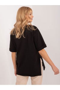 Stilingi juodi marškinėliai su meškiuko simboliu-PM-TS-4575.30