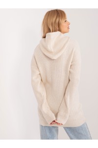 Smėlio spalvos megztinis su gobtuvu-BA-SW-0593.22