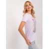 Alyvinės spalvos vasariški marškinėliai trumpomis rankovėmis-D12048M02556D