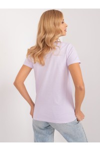 Alyvinės spalvos vasariški marškinėliai trumpomis rankovėmis-D12048M02556D