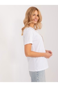 Balti stilingi moteriški marškinėliai trumpomis rankovėms-PM-TS-4644.31