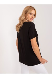 Juodi moteriški marškinėliai trumpomis rankovėmis-PM-TS-4644.31