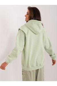 Švelnios žalios spalvos džemperis su užtrauktuku-BA-BL-3027.28