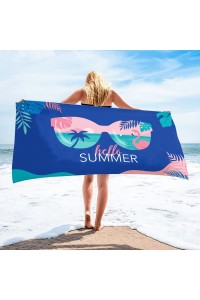Stačiakampis paplūdimio rankšluostis mėlynas HELLO SUMMER 150x70 REC54WZ9-REC54WZ9