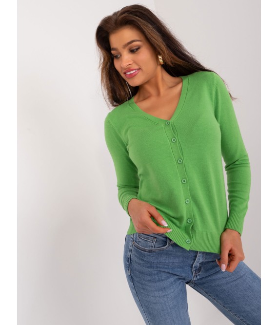 Pavasariškas žalias susagstomas megztinis-PM-SW-B137.33X