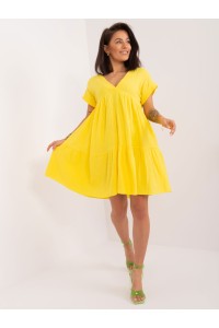 Vasariška geltona muslino suknelė-DHJ-SK-6873.68