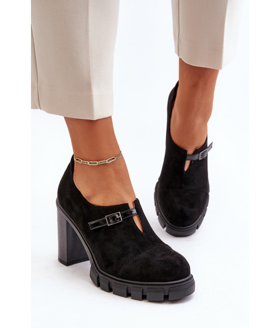 Stilingi zomšiniai juodos spalvos batai-ASA218-7 CZAR ZAM