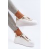 Balti batai ant platformos su stilinga puošmena-LA279 GOLD