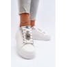 Balti batai ant platformos su stilinga puošmena-LA279 SILVER