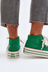 Laisvalaikio batai su virvelės stiliaus raišteliais-BL507P GREEN
