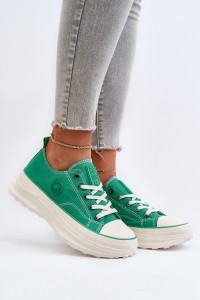 Women's sneakers on a chunky sole Big Star NN274130 Green-NN274130 ZIELONY
