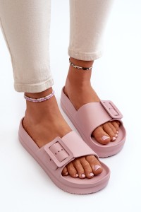 Women's Foam Platform Sandals with Buckle Big Star NN274A663 Pink-NN274A663