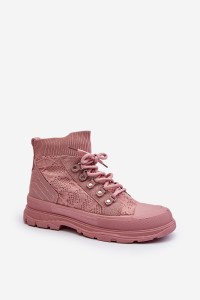 Women's Sneakers with Elastic Upper Pink Kalyne-G-21 PINK