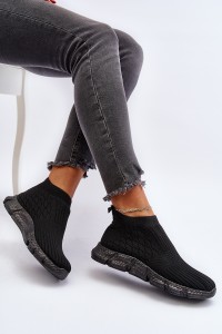 Slip on stiliaus juodi moteriški batai-3609 BLACK