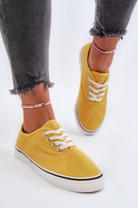 Women's Classic Yellow Sneakers Olvali-B-808 YELLOW