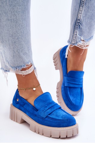 Sodrios mėlynos spalvos stilingi zomšiniai batai-TV_UK132P BLUE