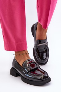 Stilingi natūralios odos moteriški juodi batai-63503 BK PT