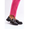Stilingi natūralios odos moteriški juodi batai-63503 BK PT
