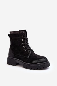Suvarstomi moteriški juodi batai-M678 BLACK