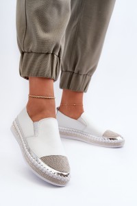Natūralios odos balti įsispiriami batai-LR370 WHITE