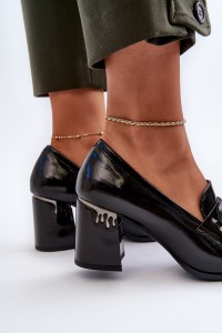 Stilingi moteriški batai ant plataus kulno-MR38-973 BLACK