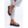 Moteriški gyvatės odos rašto dekoruoti sandalai-100-396 SNAKE