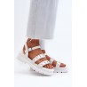 Moteriški balti dekoruoti sandalai-100-396 WHITE