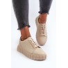 Smėlio spalvos moteriški suvarstomi odiniai batai-23PB32-5739 BEIGE