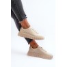 Smėlio spalvos moteriški suvarstomi odiniai batai-23PB32-5739 BEIGE