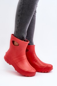 Lengvi kroksų tipo raudoni guminiai batai-752 RED