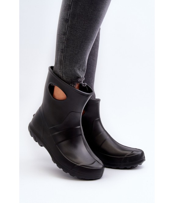 Lengvi kroksų tipo juodi guminiai batai-752 NERO