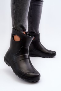 Lengvi kroksų tipo juodi guminiai batai-752 NERO