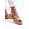 Smėlio spalvos moteriški romėniški sandalai-N75-4 BEIGE