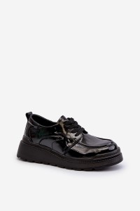 Natūralios odos lakuotos juodi klasikiniai batai-24PB18-6888 BLACK