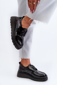 Natūralios odos lakuotos juodi klasikiniai batai-24PB18-6888 BLACK