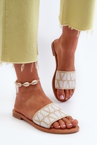 Women's Flat Heel Sandals in Beige Traivea-W-125 BEIGE