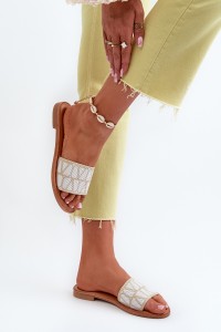 Stilingos moteriškos šlepetės vasarai-W-125 BEIGE