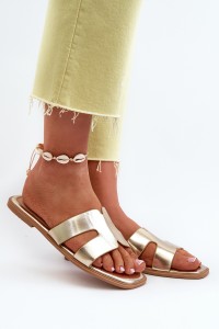 Women's Flat Sandals with Cutouts Gold Fiviama-SS-223 GOLD